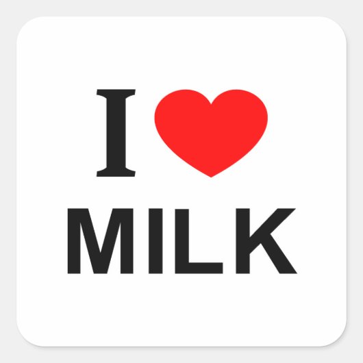 Ik ❤️ MELK VAN MELK I HEART MILK Vierkante Sticker (Voorkant)