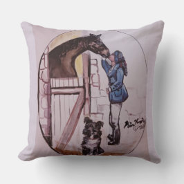 Ik met baby racepaardenmerrie Jamie Kussen