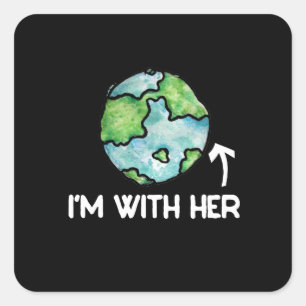 ik met haar wetenschap vierkante sticker