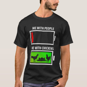 Ik met mensen vs. met kip Grappige kip liefde T-shirt