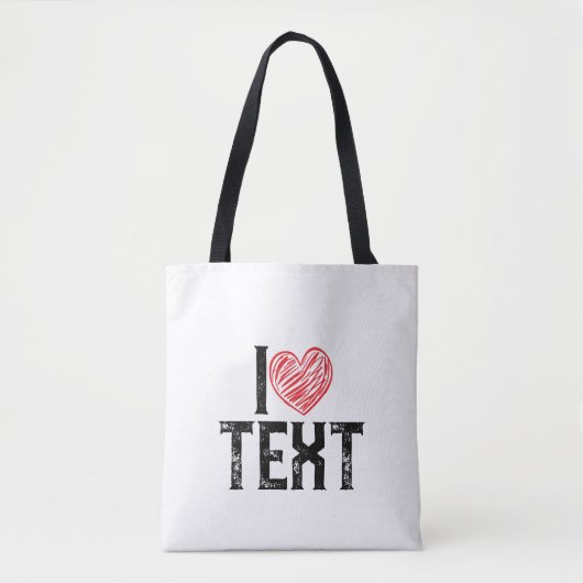 IK MET RODE HARTONTWERP TOTE BAG (Voorkant)