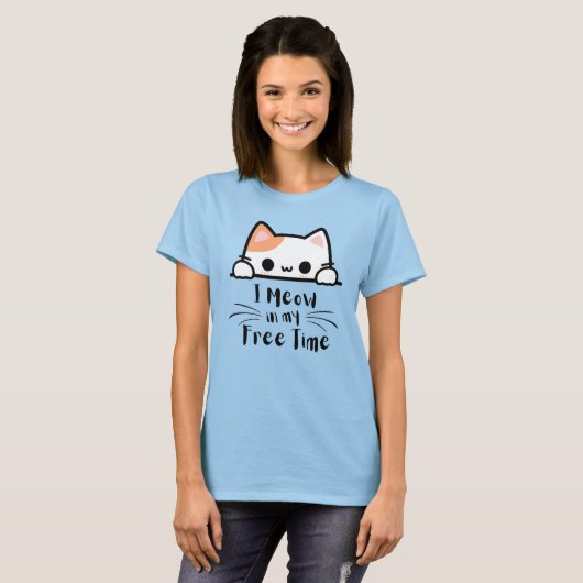 Ik miauw in mijn vrije tijd - Funny Cat Lover T-shirt (Voorkant volledig)
