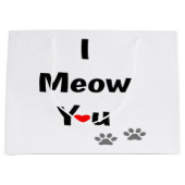 Ik miauw je Schattigee Cat Valentijn Love Design Groot Cadeauzakje (Voorkant)