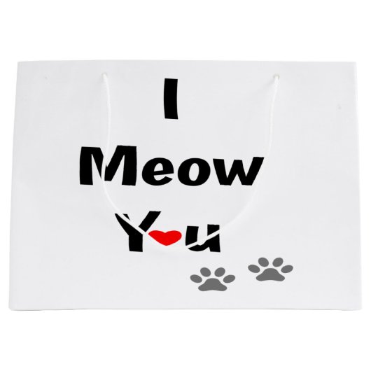 Ik miauw je Schattigee Cat Valentijn Love Design Groot Cadeauzakje (Voorkant)