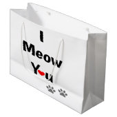 Ik miauw je Schattigee Cat Valentijn Love Design Groot Cadeauzakje (Voorkant Gekanteld)