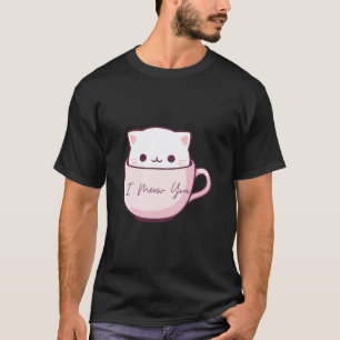 Ik miauw je Schattigee kat in theekopje T-shirt