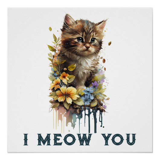 Ik miauw jou katposter perfect poster (Voorkant)