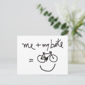 ik & mijn fiets = geluk briefkaart (Staand voorkant)