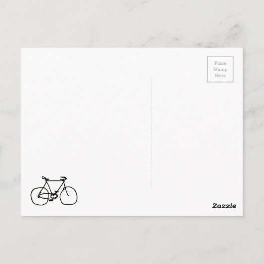 ik & mijn fiets = geluk briefkaart (Achterkant)