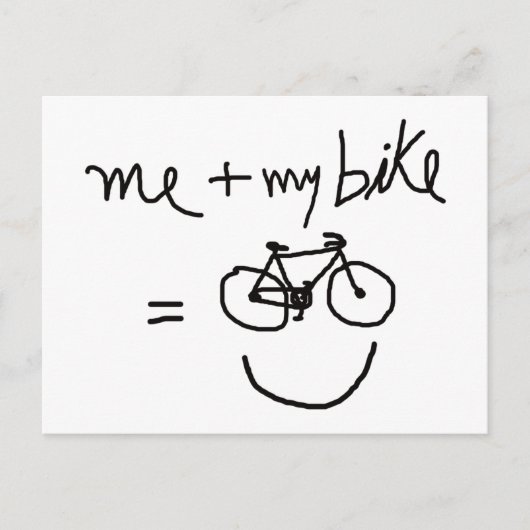 ik & mijn fiets = geluk briefkaart (Voorkant)