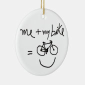 ik & mijn fiets = geluk keramisch ornament (Rechts)
