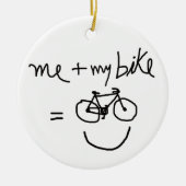 ik & mijn fiets = geluk keramisch ornament (Voorkant)