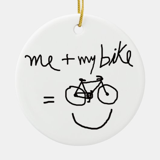 ik & mijn fiets = geluk keramisch ornament (Voorkant)