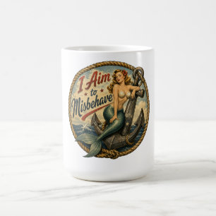 Ik Mik Misdragen Zeemeermin Retro Badge Koffiemok