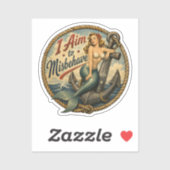 Ik Mik Misdragen Zeemeermin Retro Badge Sticker (Vel)