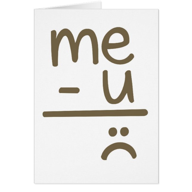 Ik Minus jij staat gelijk aan een Zad Face Card (Voorkant)