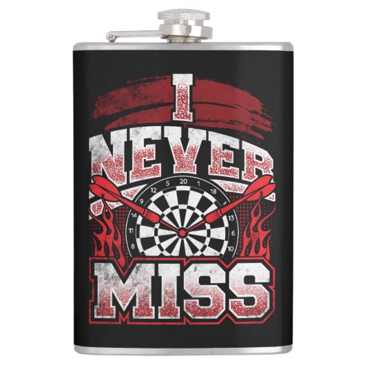 Ik mis Dart Player Flask 8 oz nooit. Heupfles (Voorkant)