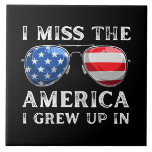 ik mis de Amerika waar ik ben opgegroeid Tegeltje