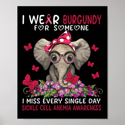 Ik mis elke dag Sikkelcelanemie Awarene Poster (Voorkant)