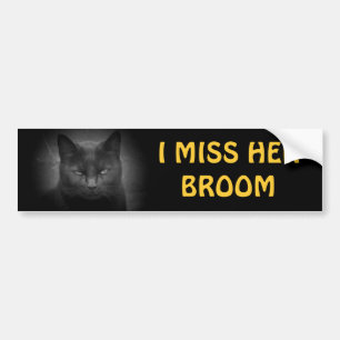 Ik mis haar bezem - Black Cat Bumpersticker