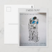 Ik mis je, afsluiting, isolatie, Klimpt, The Kiss Briefkaart (Voorkant / Achterkant)