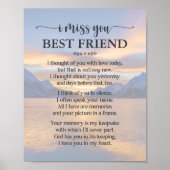 Ik mis je beste vriendschapsgedicht Poster (Voorkant)