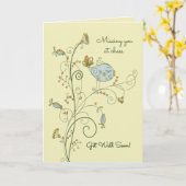 Ik mis je bij Chess-Get Well Soon Kaart (Gele Bloem)