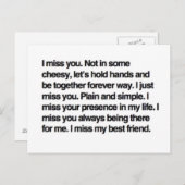 Ik mis je briefkaart (Voorkant / Achterkant)