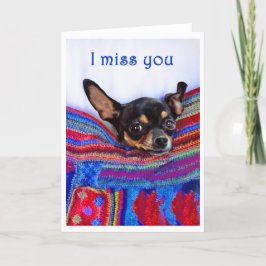 Ik mis je, Chihuahua hond, humor, Kaart
