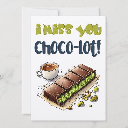 Ik mis je Choco-lot! – Chocolade Kunafa Wordplay Kaart (Voorkant)
