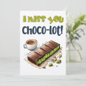 Ik mis je Choco-lot! – Chocolade Kunafa Wordplay Kaart (Staand voorkant)