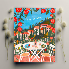 Ik mis je Countryside Lunch voor twee w Uitzichten Briefkaart
