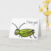 Ik mis je! cricket-Kaart Kaart (Gele Bloem)