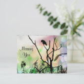 Ik mis je, de eenzame kraai briefkaart (Staand voorkant)