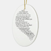 Ik mis je - de helft van het hart keramisch ornament (Links)