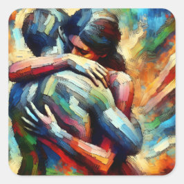 Ik mis je | De liefde omarmen Vierkante Sticker