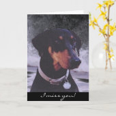 Ik mis je! doberman-kaart kaart (Gele Bloem)