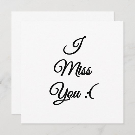 Ik mis je droevige emoji kaart (Voorkant / Achterkant)