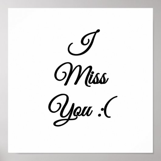 Ik mis je droevige emoji poster (Voorkant)