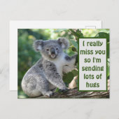 Ik mis je echt, dus ik stuur veel knuffels. briefkaart (Voorkant / Achterkant)