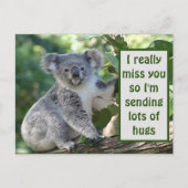 Ik mis je echt, dus ik stuur veel knuffels. briefkaart (Voorkant)