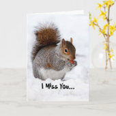 Ik mis je eekhoorn Wenskaart Kaart (Gele Bloem)
