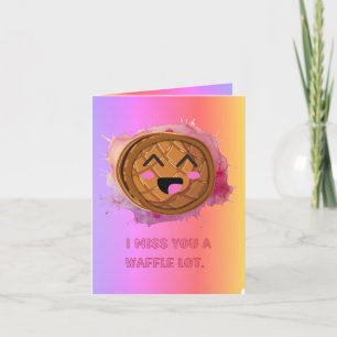 Ik Mis Je Een Stapel Wafels Grappige Voedsel Puntj Kaart