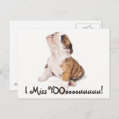 Ik mis je Engelse Bulldog Post Card Briefkaart (Voorkant / Achterkant)