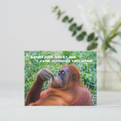 Ik mis je Funny Orangutan Briefkaart (Staand voorkant)