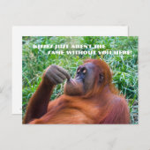 Ik mis je Funny Orangutan Briefkaart (Voorkant / Achterkant)