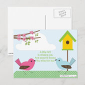 Ik mis je gedicht van een jongen: Vogel en vogels Briefkaart (Voorkant / Achterkant)