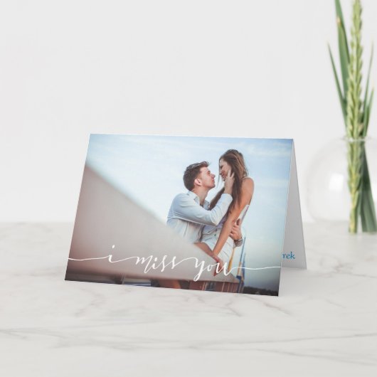 Ik mis je gepersonaliseerde fotocard kaart (Voorkant)