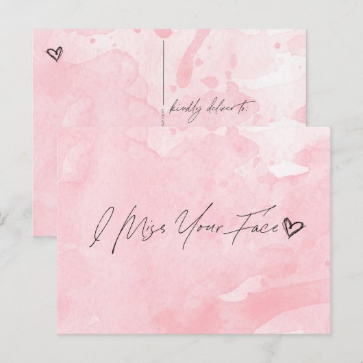 Ik mis je gezicht briefkaart (Voorkant / Achterkant)