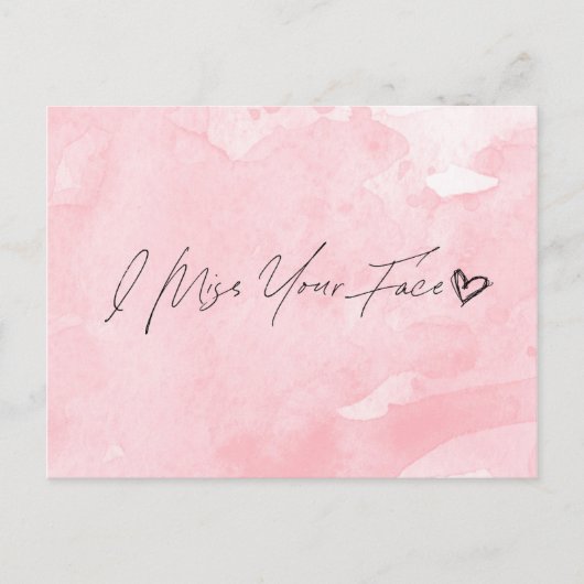 Ik mis je gezicht briefkaart (Voorkant)